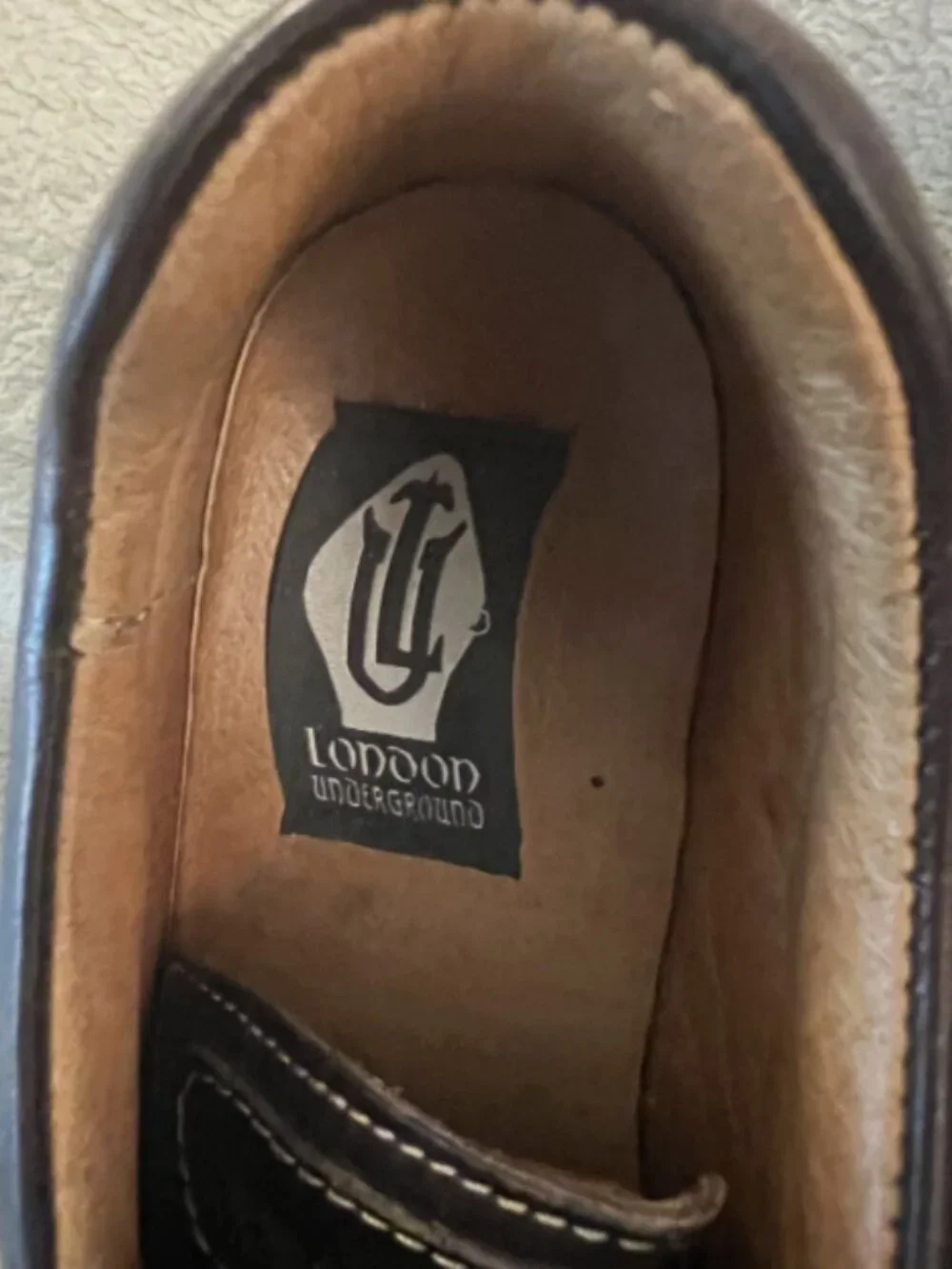 Rare Dr Martens Brown leather toe stitched Platform Oxford UK 8 US 9/10 Y2K